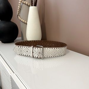 Vintage Express belt-white